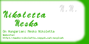 nikoletta mesko business card